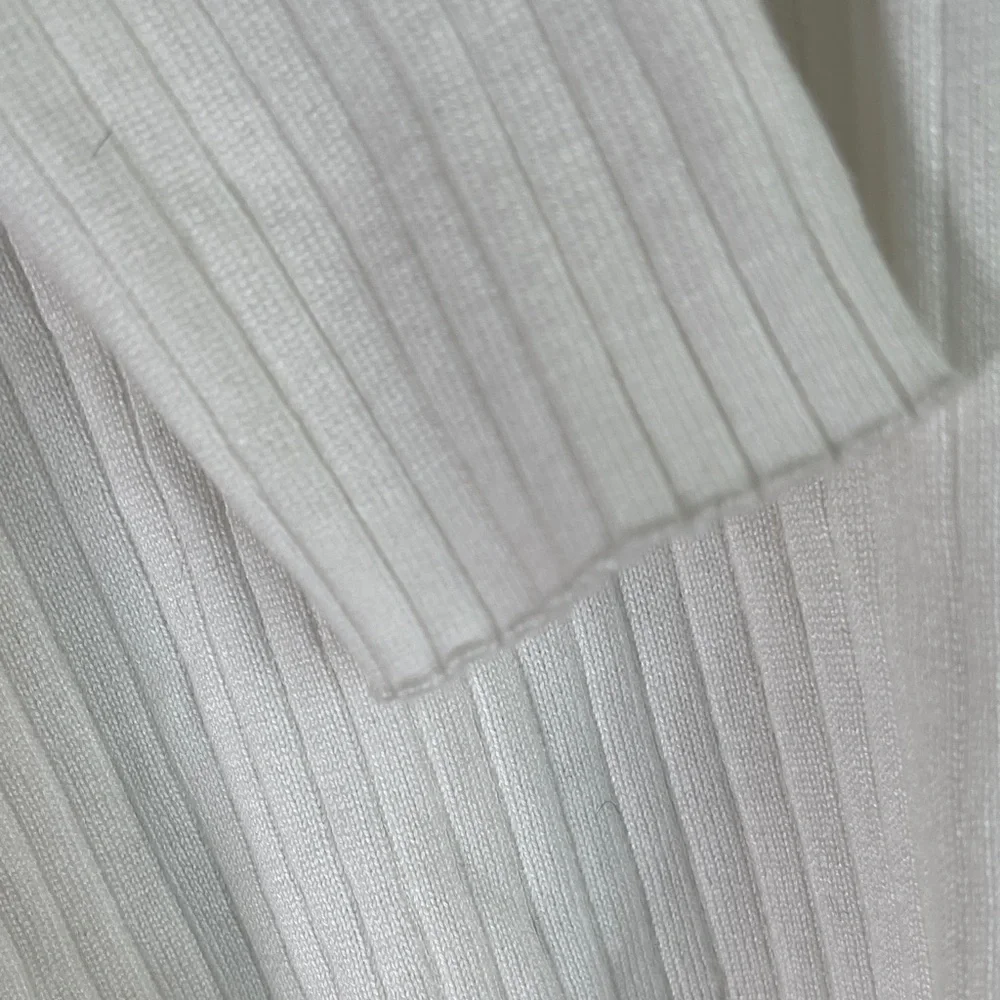 Calvin Klein Women's Ivory Ribbed Blouse - Picture 6 of 6